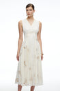 Sorrel White Floral Embroidered Midi Dress