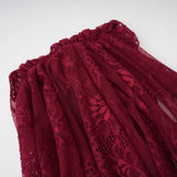Stefania Ruby Red Floral Lace Maxi Gown