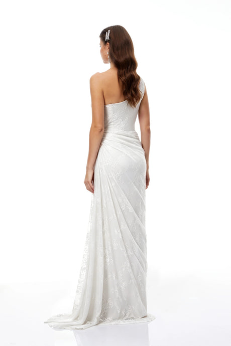Sloan White Floral Lace Maxi Gown