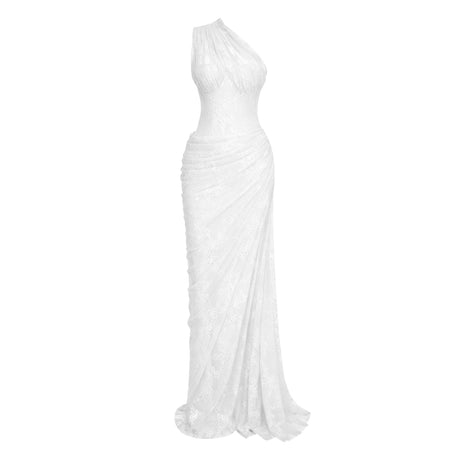 Sloan White Floral Lace Maxi Gown