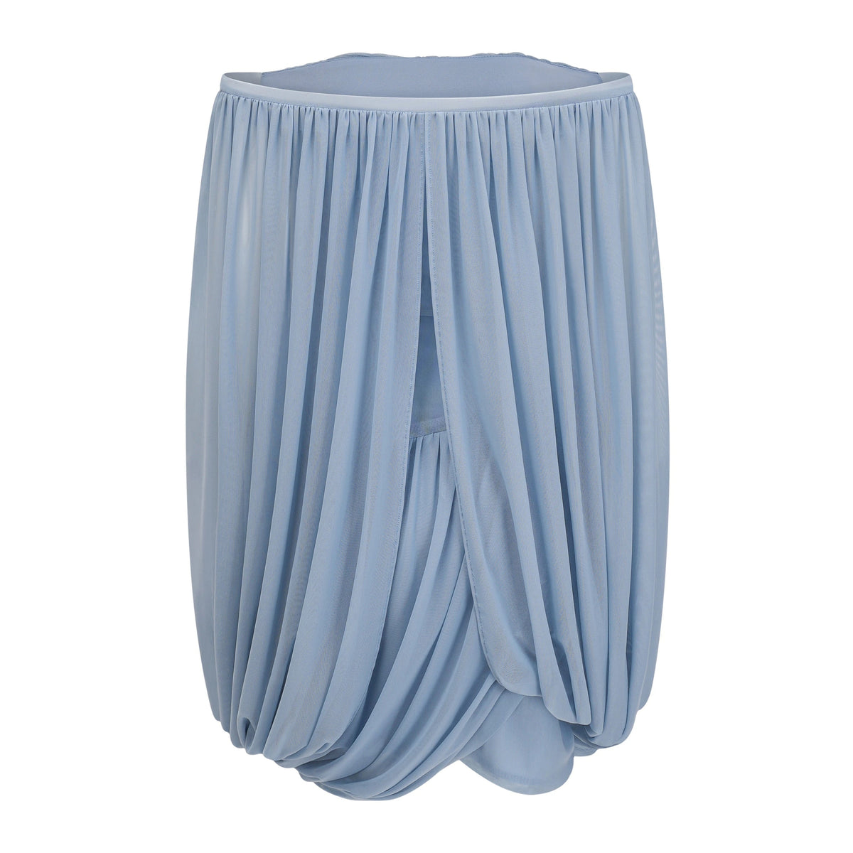 Suné Blue Cross Front Ruched Mini Dress