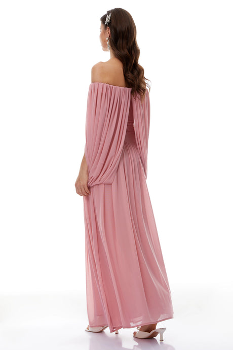 Michaela Maxi Dress Pink Cross Front Ruched
