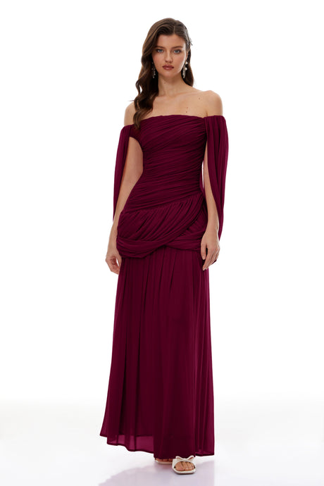 Shiloh Maxi Dress Red Cross Front Ruched