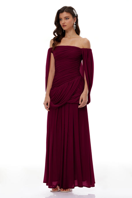 Shiloh Maxi Dress Red Cross Front Ruched