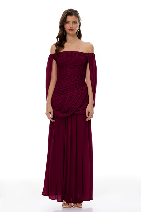 Shiloh Maxi Dress Red Cross Front Ruched