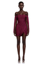 Suné Red Cross Front Ruched Mini Dress