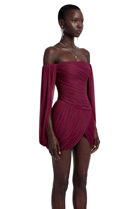 Jasmine Mini Dress Red Cross Front Ruched