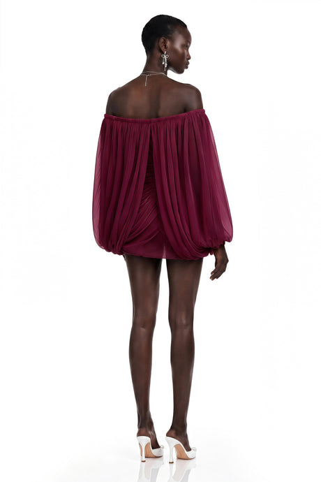 Jasmine Mini Dress Red Cross Front Ruched