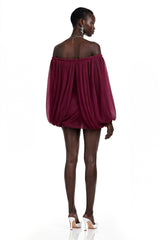 Suné Red Cross Front Ruched Mini Dress