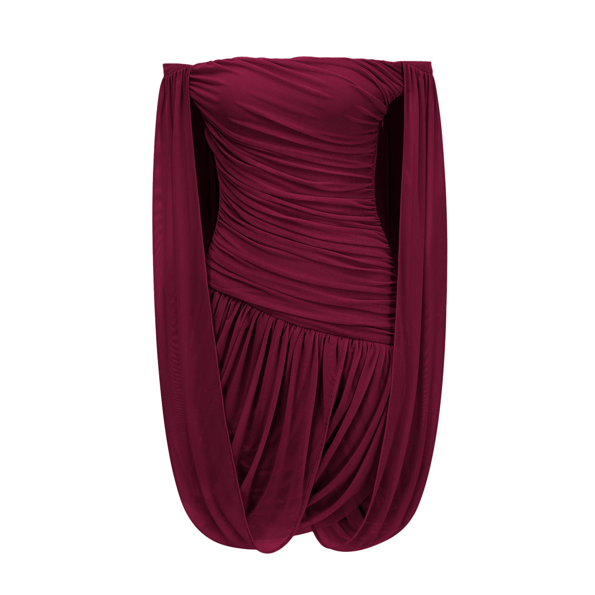 Suné Red Cross Front Ruched Mini Dress