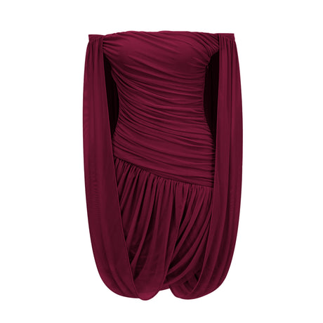 Jasmine Mini Dress Red Cross Front Ruched