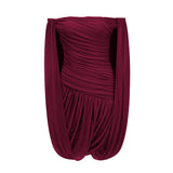Suné Red Cross Front Ruched Mini Dress