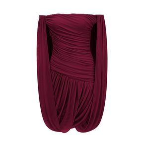Suné Red Cross Front Ruched Mini Dress
