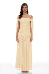 Suné Yellow Cross Front Ruched Maxi Dress
