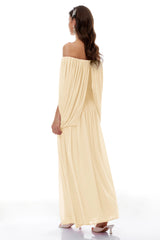 Suné Yellow Cross Front Ruched Maxi Dress