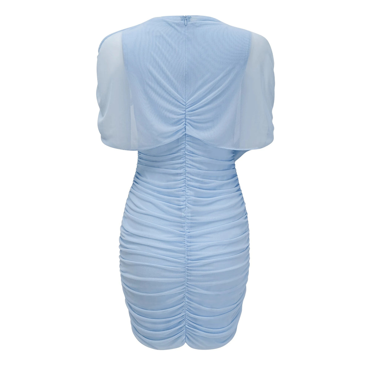 Sylphe BabyBlue Asymmetrical Pleated Sleeveless Mini Dress