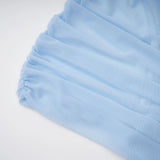 Sylphe BabyBlue Asymmetrical Pleated Sleeveless Mini Dress