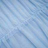 Sylphe BabyBlue Asymmetrical Pleated Sleeveless Mini Dress