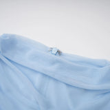 Sylphe BabyBlue Asymmetrical Pleated Sleeveless Mini Dress