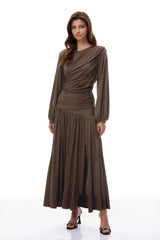 Tabitha Brown Braid Detail Ruched Maxi Dress