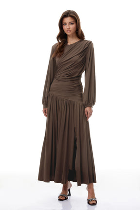 Tabitha Brown Braid Detail Ruched Maxi Dress