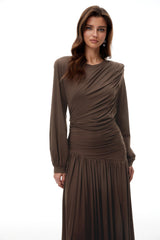 Tabitha Brown Braid Detail Ruched Maxi Dress