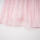Tahmineh Pink Tweed Pleated Midi Dress