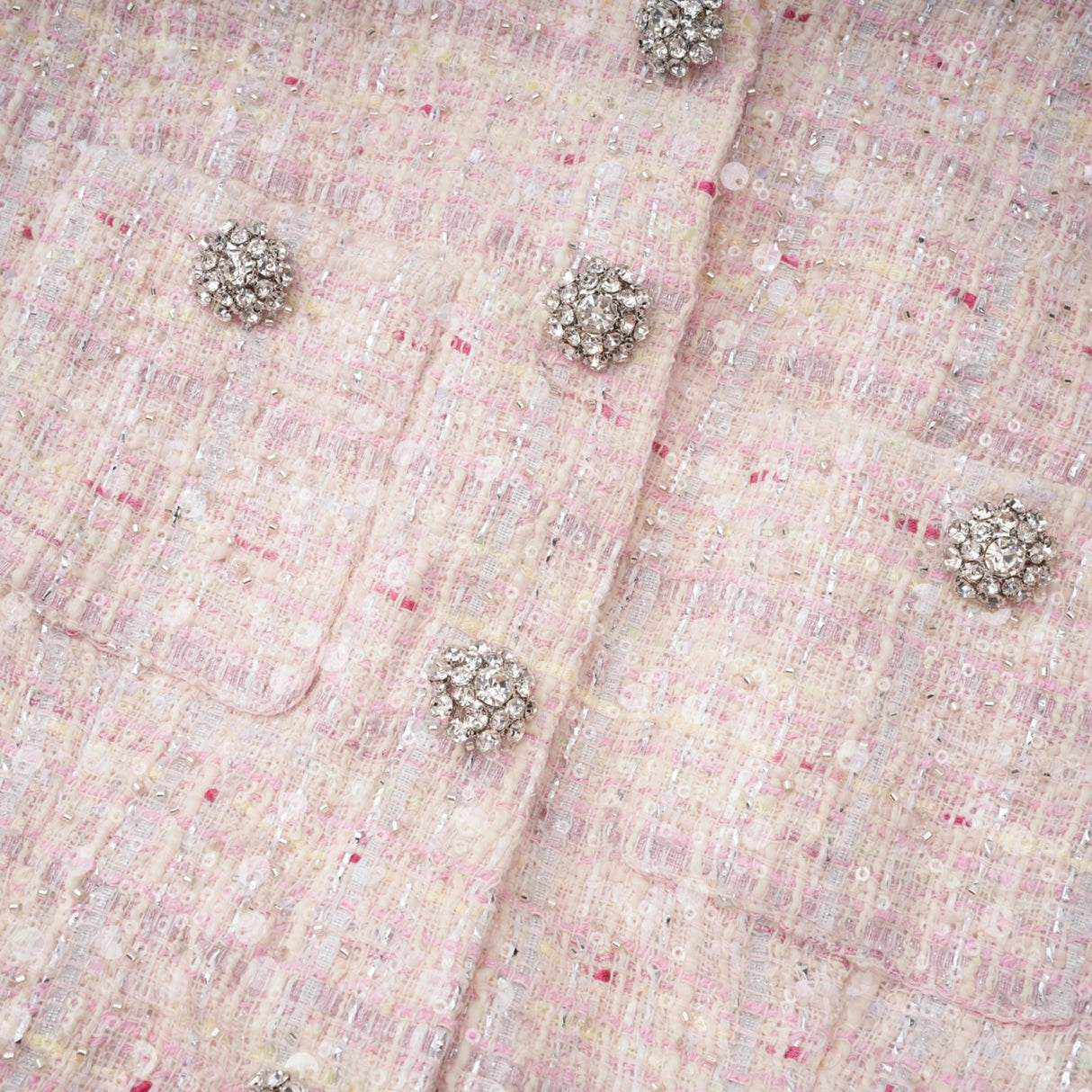 Tahmineh Pink Tweed Pleated Midi Dress