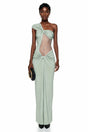 Tai Sage Green One Shoulder Lace Maxi Dress