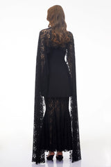 Taisiya Black Bow Mini Dress  Lace Skirt Set