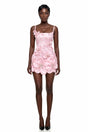 Tália Pink Embellished Mini Dress with 3D Petals