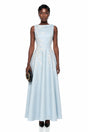 Tatiana Ice Blue Sleeveless Maxi Dress with 3D Florals