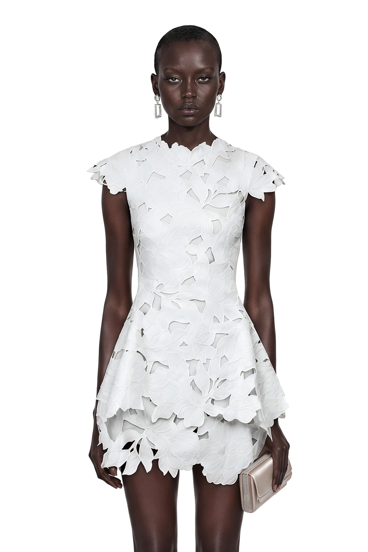 Tawny White Floral CutOut Mini Dress