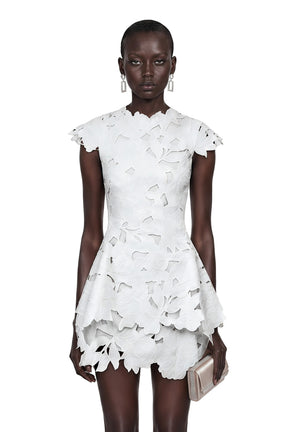 Tawny White Floral CutOut Mini Dress