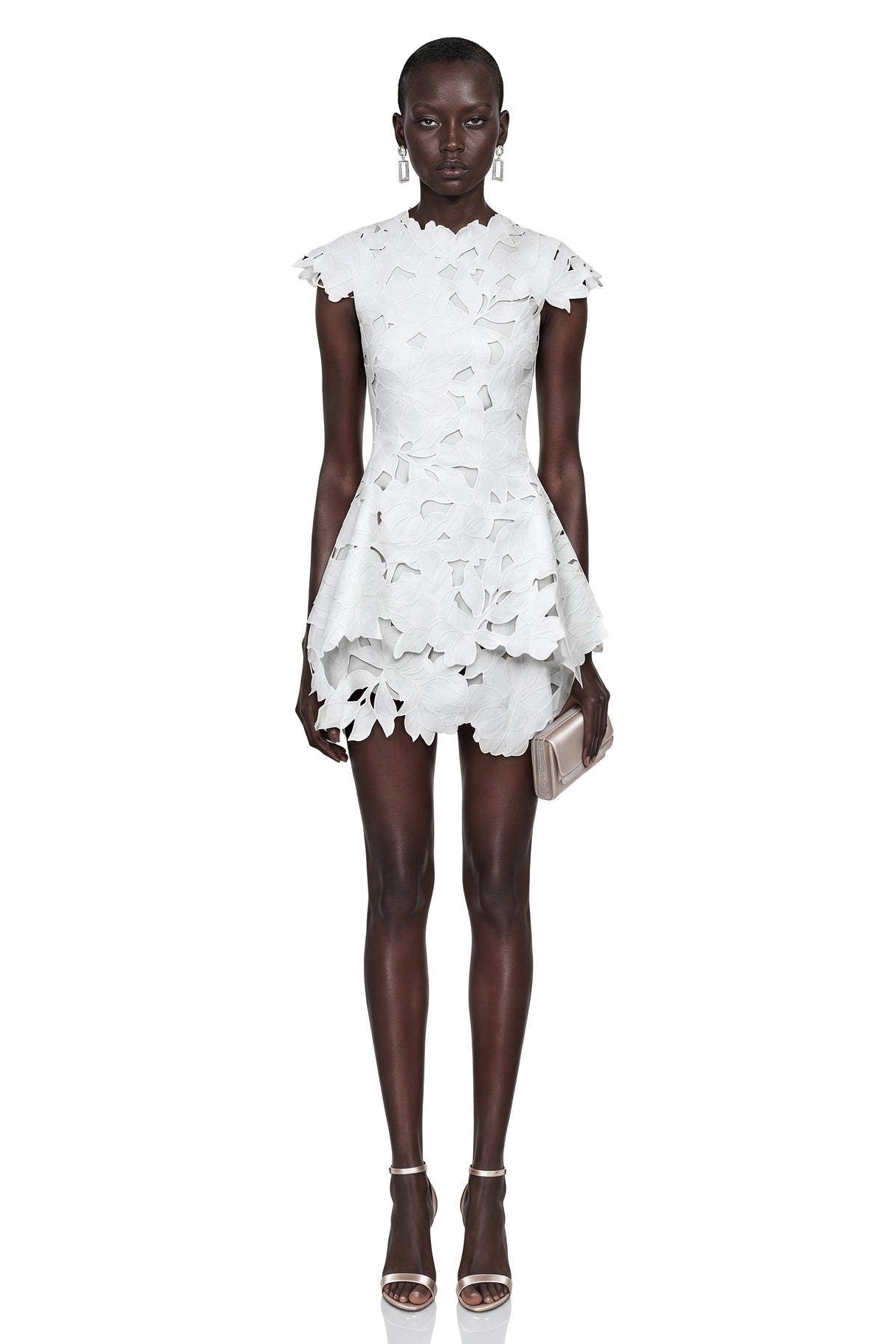 Tawny White Floral CutOut Mini Dress