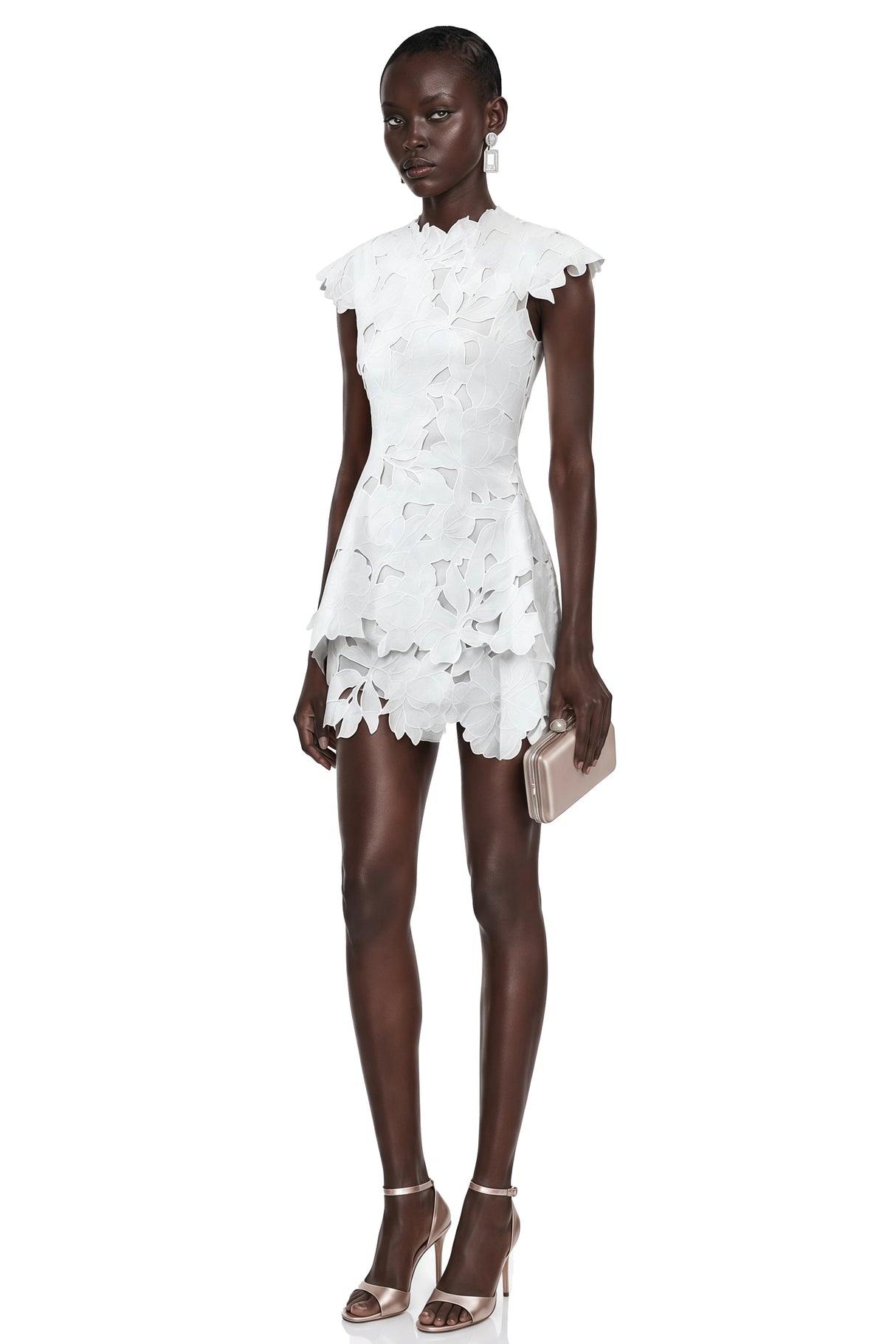 Tawny White Floral CutOut Mini Dress