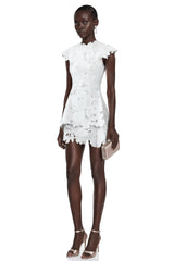 Tawny White Floral CutOut Mini Dress