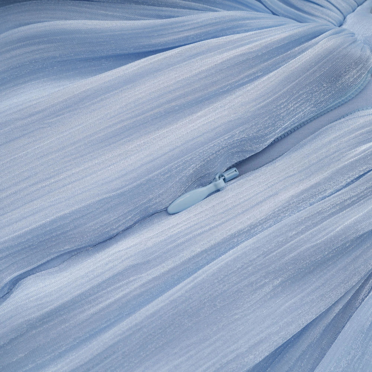 Térébenthine Blue Glossy Gathered Maxi Dress