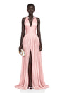 Térébenthine Blush Pink Glossy Gathered Maxi Dress