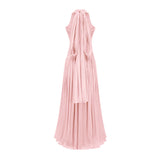 Térébenthine Blush Pink Glossy Gathered Maxi Dress