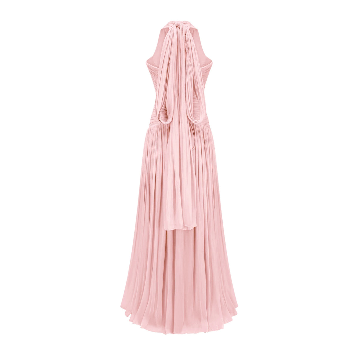 Térébenthine Blush Pink Glossy Gathered Maxi Dress