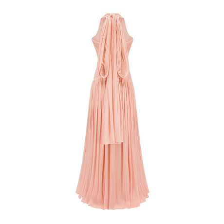 Térébenthine Pink Glossy Gathered Maxi Dress