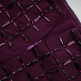 Térébenthine Purple Rhinestone Mesh Maxi Dress