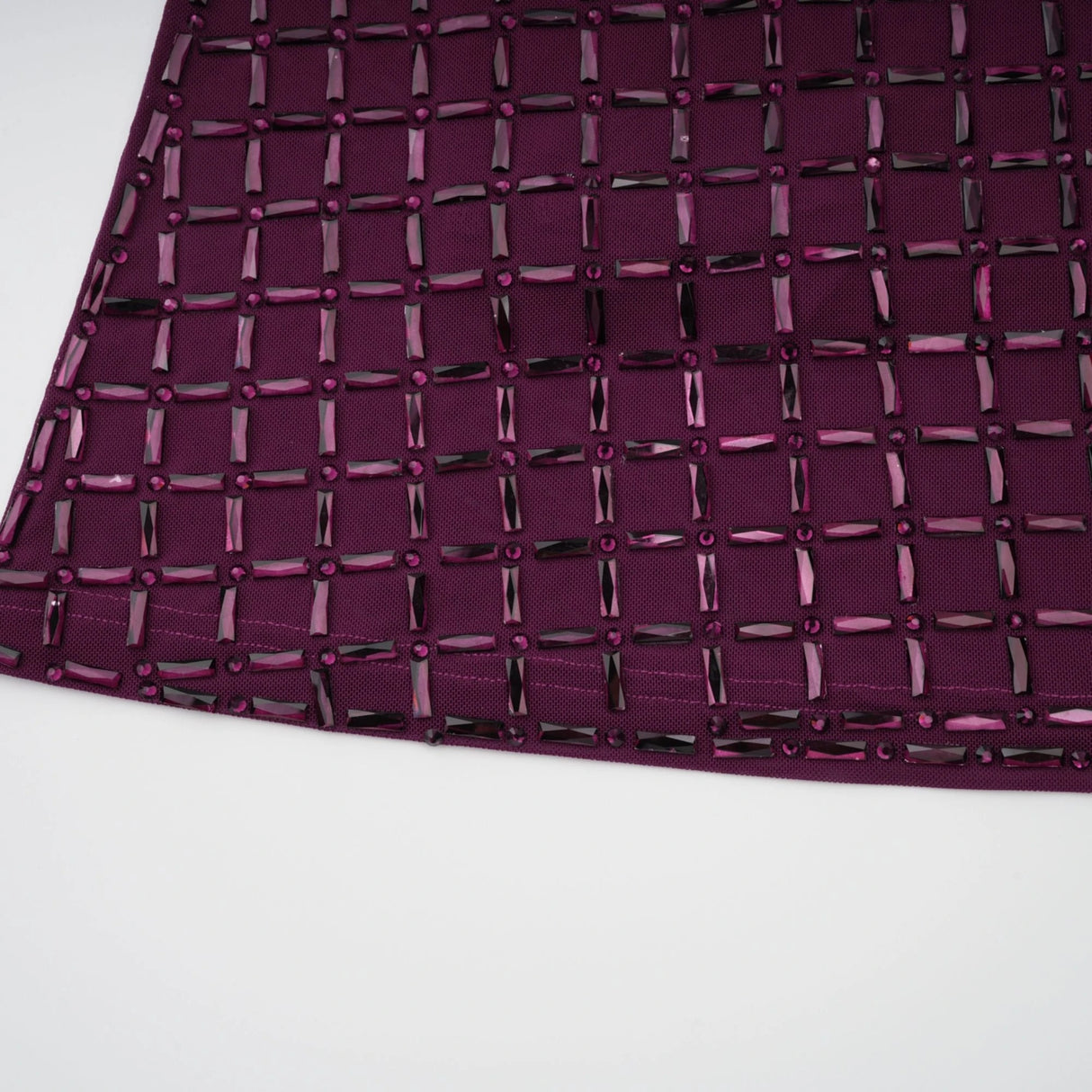 Térébenthine Purple Rhinestone Mesh Maxi Dress