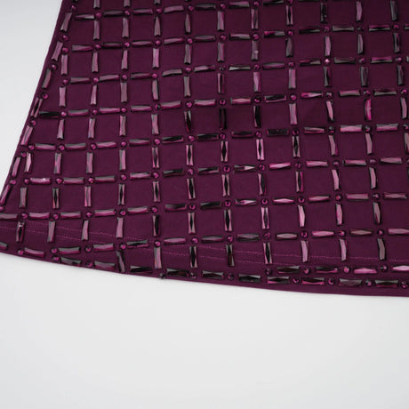Térébenthine Purple Rhinestone Mesh Maxi Dress