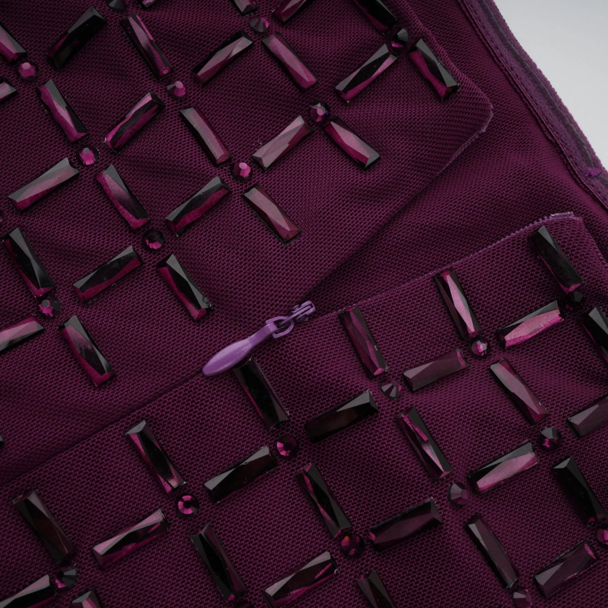 Térébenthine Purple Rhinestone Mesh Maxi Dress
