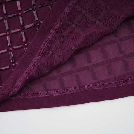 Térébenthine Purple Rhinestone Mesh Maxi Dress