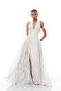 Térébenthine White Glossy Gathered Maxi Dress