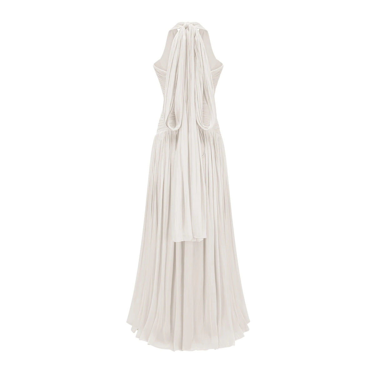 Térébenthine White Glossy Gathered Maxi Dress