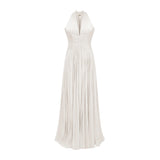 Térébenthine White Glossy Gathered Maxi Dress